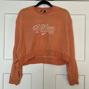 Orange Nike Cropped Crewneck